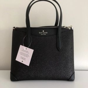 Kate Spade NWT Small Shimmy Glitter Satchel BLACK